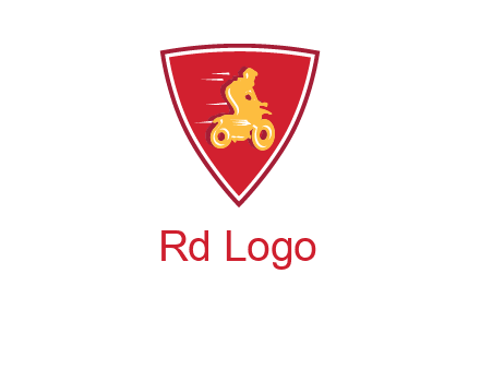 motorbike in shield logo