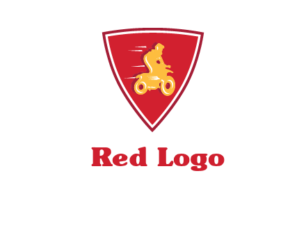 motorbike in shield logo