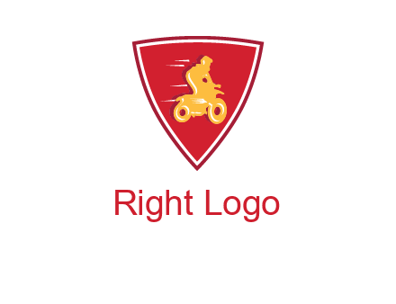 motorbike in shield logo
