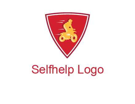 motorbike in shield logo