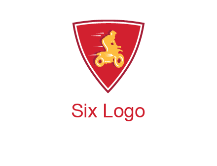 motorbike in shield logo