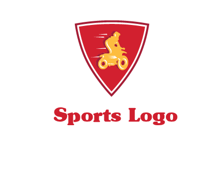 motorbike in shield logo