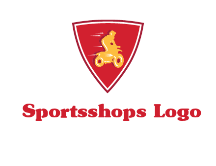 motorbike in shield logo