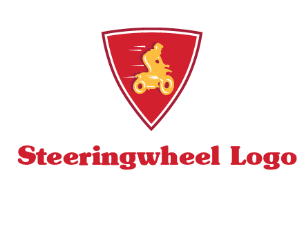 motorbike in shield logo