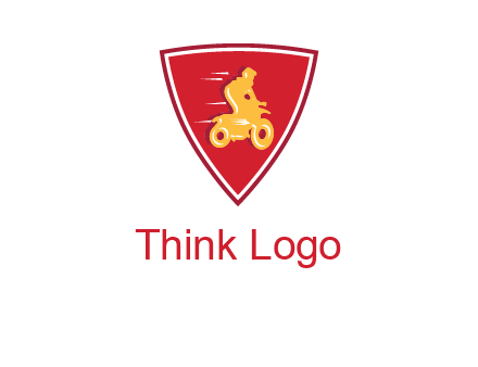 motorbike in shield logo