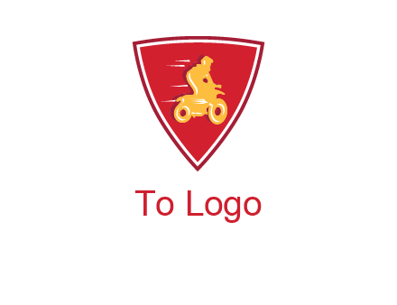motorbike in shield logo
