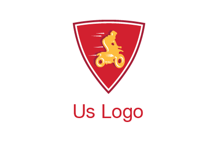 motorbike in shield logo