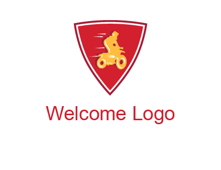 motorbike in shield logo