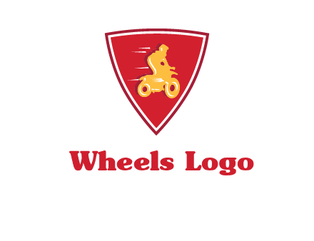 motorbike in shield logo