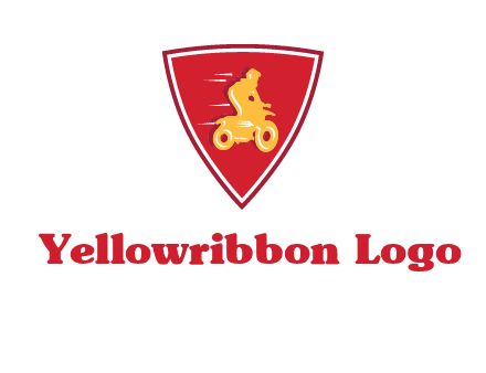 motorbike in shield logo