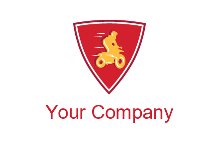 motorbike in shield logo