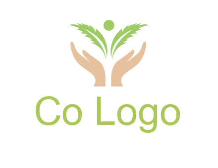 hands in leaf logo