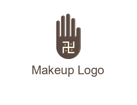 hand logo with the Swastika symbol