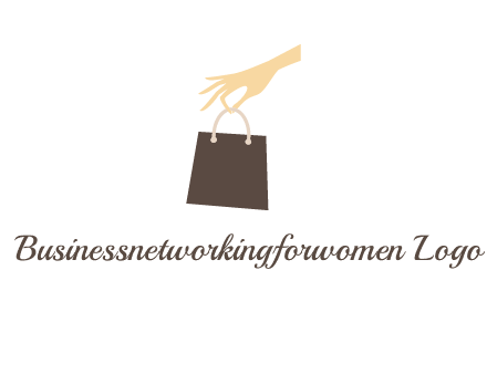 hand holding shopping bag logo