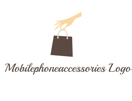 hand holding shopping bag logo