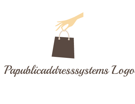 hand holding shopping bag logo