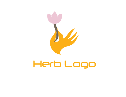 hand with flower logo