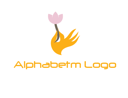 hand with flower logo
