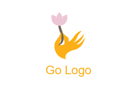 hand with flower logo