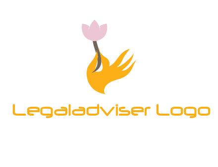hand with flower logo