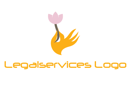 hand with flower logo