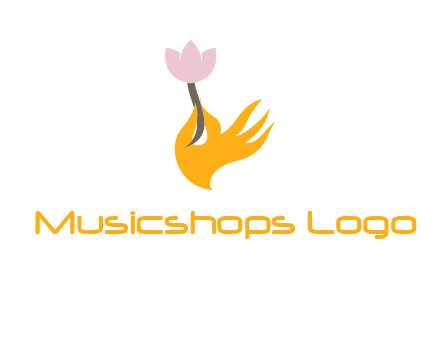 hand with flower logo