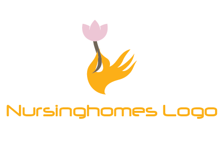 hand with flower logo
