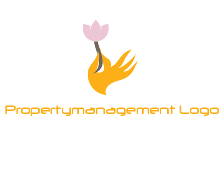 hand with flower logo