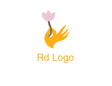 hand with flower logo