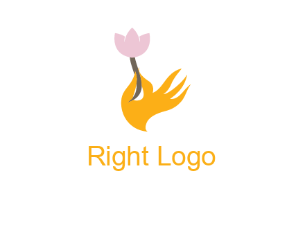 hand with flower logo