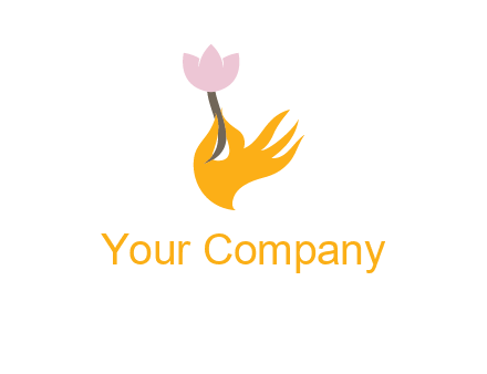hand with flower logo
