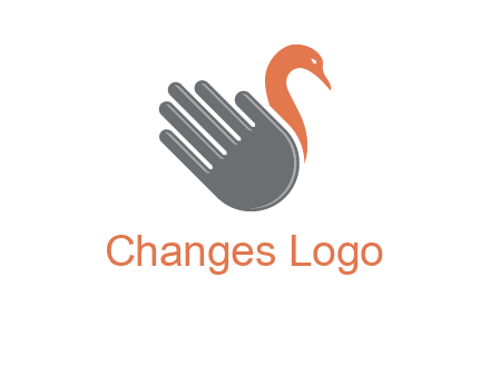 hand with duck logo