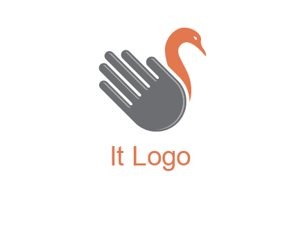 hand with duck logo
