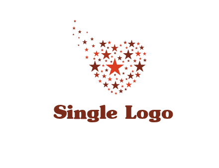 stars in heart shape logo