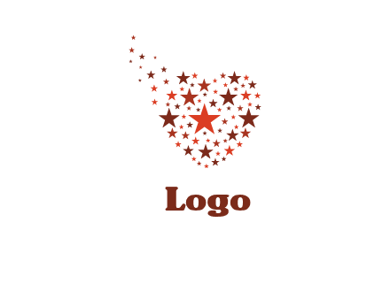 stars in heart shape logo