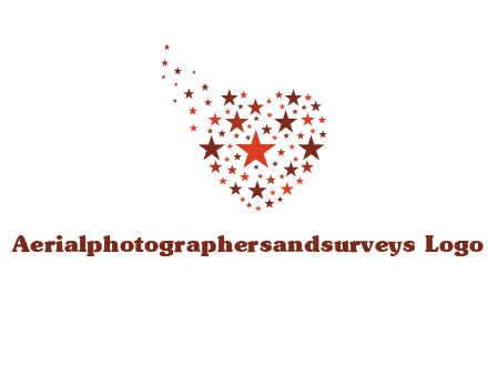 stars in heart shape logo