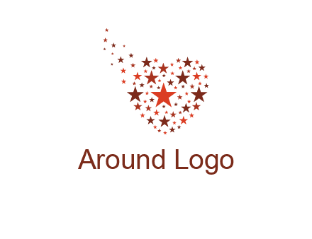 stars in heart shape logo