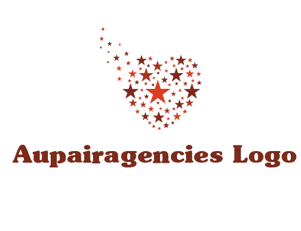 stars in heart shape logo