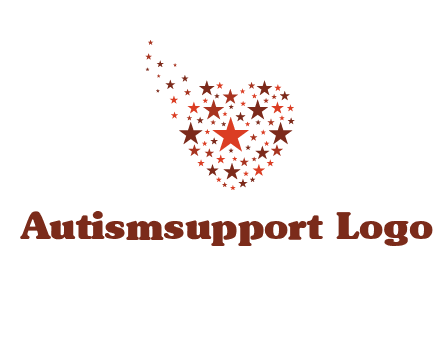 stars in heart shape logo