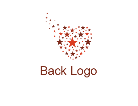 stars in heart shape logo