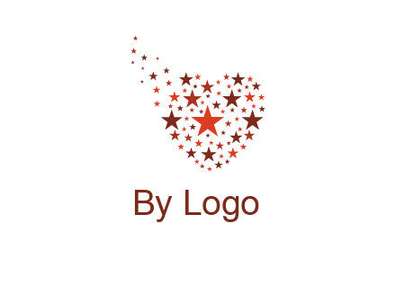 stars in heart shape logo