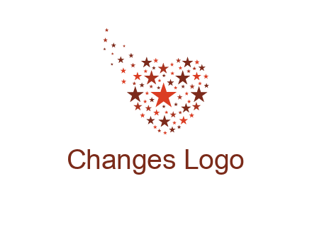 stars in heart shape logo