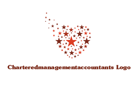 stars in heart shape logo