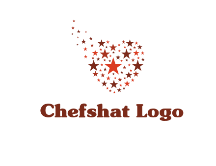 stars in heart shape logo