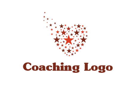 stars in heart shape logo