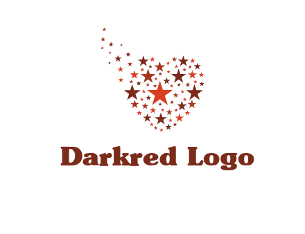 stars in heart shape logo