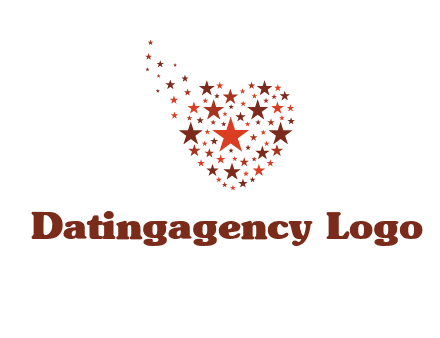 stars in heart shape logo