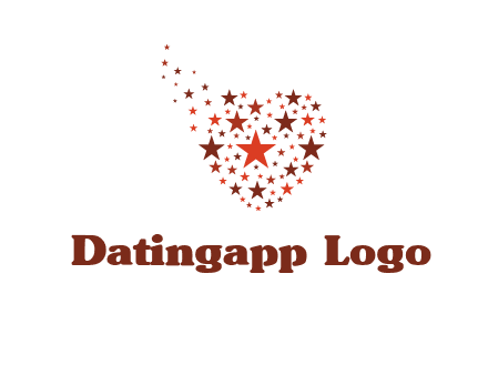 stars in heart shape logo