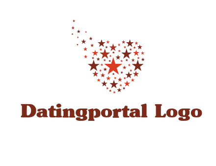 stars in heart shape logo