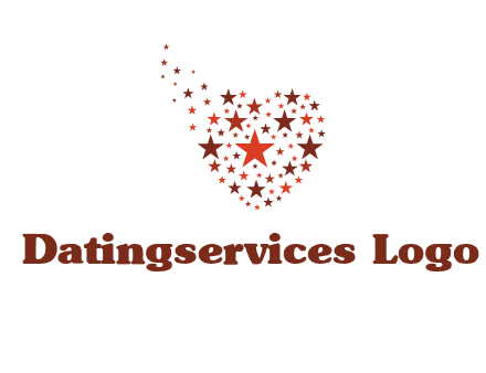stars in heart shape logo